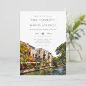 Invitation San Antonio Watercolor QR Code Wedding (Debout devant)