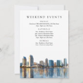 Invitation San Diego Skyline Watercolor Birthday Weekend (Dos)