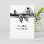 Invitation San Fran Skyline Etched BW Grey Fête des mariées (Debout devant)