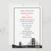 Invitation San Fran Skyline Etched BW Mariage rouge (Dos)