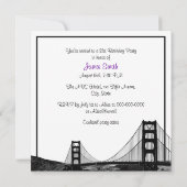 Invitation San Fran Skyline Etched BW Purple SQ Anniversaire (Dos)