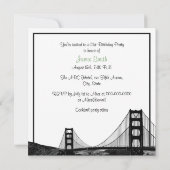 Invitation San Fran Skyline Etched BW Sage Green SQ Anniversa (Dos)