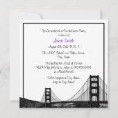 Invitation San Fran Skyline Etted BW Purple SQ Bachelorette (Dos)