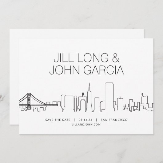 Invitation San Francisco Enregistrer la date (Devant / Derrière)