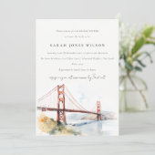 Invitation San Francisco Golden Gate Bridge Bridal Shower (Debout devant)