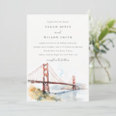 Invitation San Francisco Golden Gate Bridge Landscape Wedding (Debout devant)