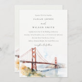 Invitation San Francisco Golden Gate Bridge Landscape Wedding (Devant / Derrière)