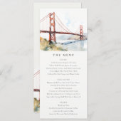Invitation San Francisco Golden Gate Bridge Wedding Menu Card (Devant / Derrière)