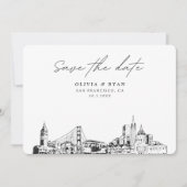 Invitation San Francisco Mariage Modern Enregistrer la date (Devant)