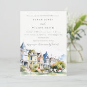 Invitation San Francisco Painted Ladies Landscape Engagement (Debout devant)