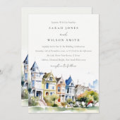 Invitation San Francisco Painted Ladies Landscape Wedding (Devant / Derrière)