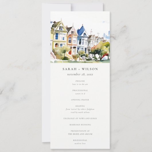 Invitation San Francisco Painted Ladies Wedding Program (Devant)
