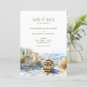 Invitation San Francisco Tramway Adventure Save-the-Date (Debout devant)
