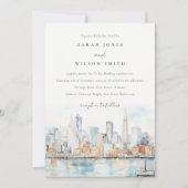 Invitation San Francisco Watercolor Landscape Wedding (Devant)