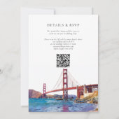Invitation San Francisco Watercolor QR Code Wedding (Dos)