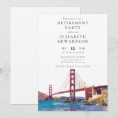 Invitation San Francisco Watercolor Retirement Party (Devant / Derrière)