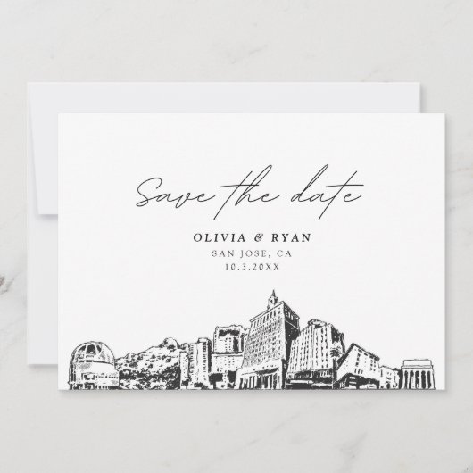 Invitation San Jose CA Wedding Save the Date Modern (Devant)