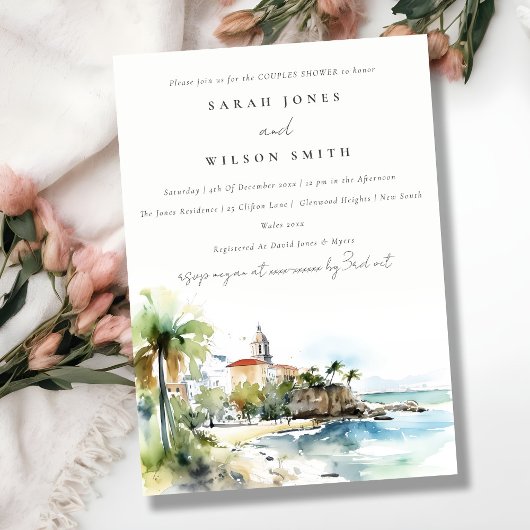 Invitation San Juan Puerto Rico Landscape Couples Shower