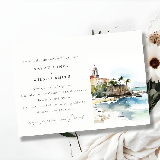 Invitation San Juan Puerto Rico Landscape Rehearsal Dinner