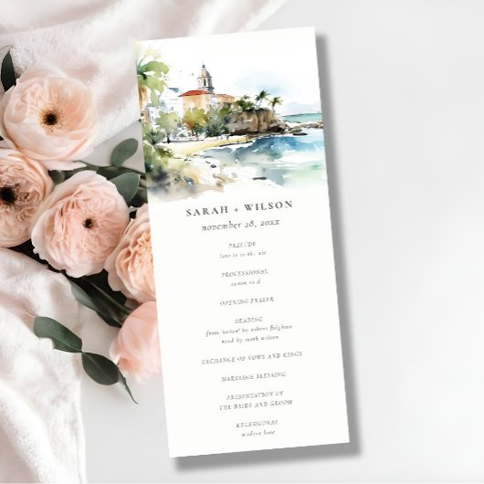 Invitation San Juan Puerto Rico Landscape Wedding Program