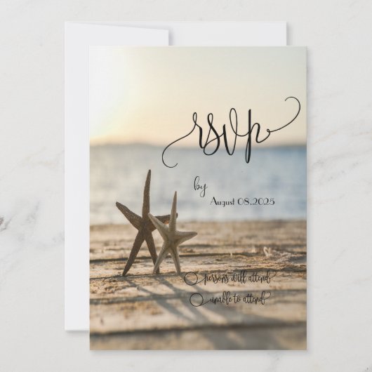 Invitation Sand Beach Script RSVP (Devant)