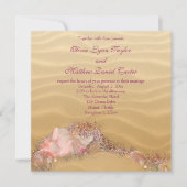 Invitation Sand Beach Seashells Beach Mariage (Devant)