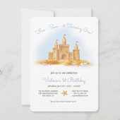 Invitation Sand Castle Beach fête d'anniversaire (Devant)