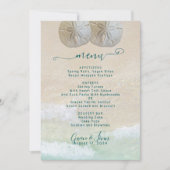 Invitation Sand Dollar Beach Wedding Menu Modèle (Devant)