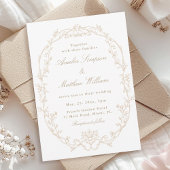 Invitation Sand Ornate Floral Frame Wedding