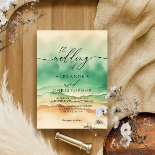 Invitation Sand Sea Ocean Beach Aquarelle Signature été