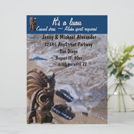 Invitation Sandales à tremplin de plage Luau (Debout devant)