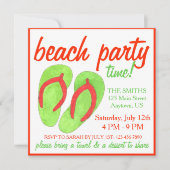 Invitation Sandales de plage d'été Party Vert Tongs (Devant)