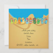 Invitation Sandales Sunshine Fête sur la Plage (Dos)