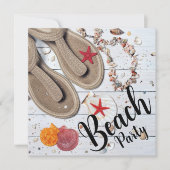 Invitation Sandals & Seashells Beach Party Anniversaire (Devant)