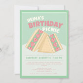 Invitation Sandwich à la fraise Matcha Anniversaire Pique-niq (Devant)