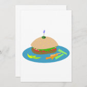 Invitation Sandwich avec Veggie Sides Fun Food (Devant / Derrière)