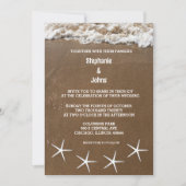 Invitation Sandy Beach Starfish Océan Destination Mariage (Devant)