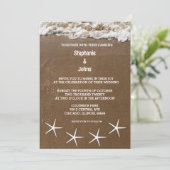 Invitation Sandy Beach Starfish Océan Destination Mariage (Debout devant)