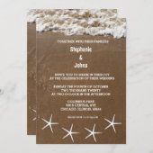 Invitation Sandy Beach Starfish Océan Destination Mariage (Devant / Derrière)