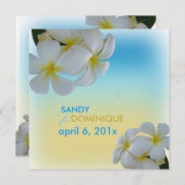 Invitation Sandybeach, plumerias, mariage de destination (Devant / Derrière)