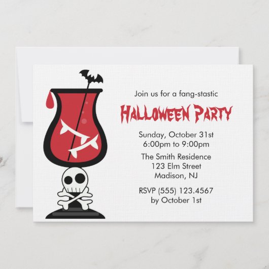 Invitation Sang et partie de Halloween de crocs (Devant)