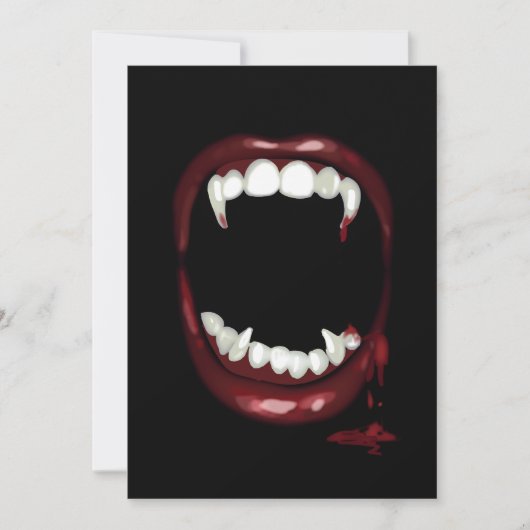 Invitation sang Vampire Fangs halloween (Devant)