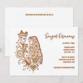 Invitation Sangeet Henna Mehndi Mhindi marié hindi chic (Devant / Derrière)