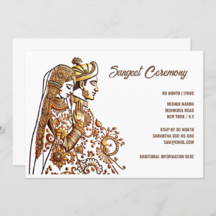 Invitation Sangeet Hindi Hena Mehndi Mhindi mariée