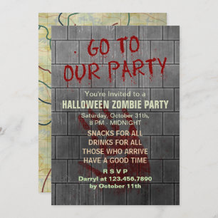 Invitation Sanglant Apocalypse de Zombie Halloween