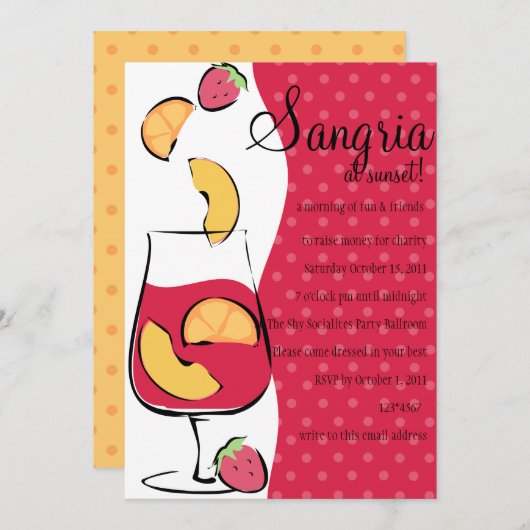 Invitation Sangria (Devant / Derrière)