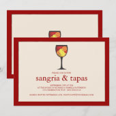 Invitation Sangria avec l'invitation de partie de Tapas de (Devant / Derrière)