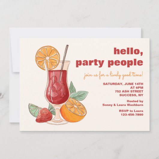 Invitation Sangria Glass Party (Devant)