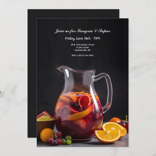 Invitation Sangria Pitcher (Devant / Derrière)