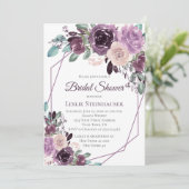 Invitation Sangria Purple Mauve Aquarelle Fête des mariées (Debout devant)